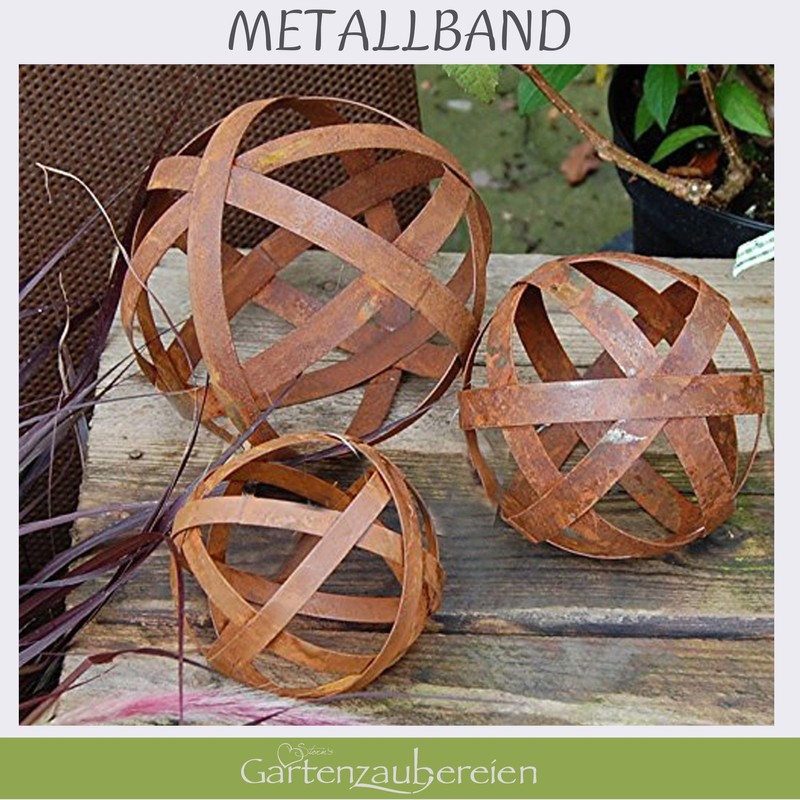 Decorative Rust Ball for Garden Set of 3 in 3