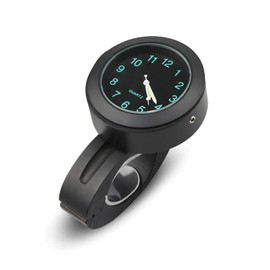 Bike Watch, Bicycle Clock, Bicycle Watch, Waterproof Handlebar, 22mm, Analog Watch, Luminous Touring, Motorcycle, Compact (Black)