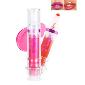 LYSdefeu Lip Plumping Booster-2Colors Spicy Lip Plumper Oil Lip Gloss, Plump and Pout Lip Plumper Hydrating Lip GLaze, Enhancing Plump Effect for Fuller Lips,Christmas Makeup Gift for Women-03+04