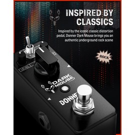 Donner Dark Mouse Distortion Pedal for Pedalboard Electric Guitar, 2 Modes Classic Hyper Crunch to Fuzzy Guitar Pedal True Bypass