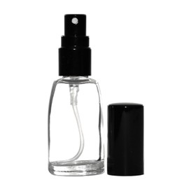 Riverrun Perfume Atomizer, Glass Bottle, Black Sprayer 1/3 oz 10ml (Set of 10)