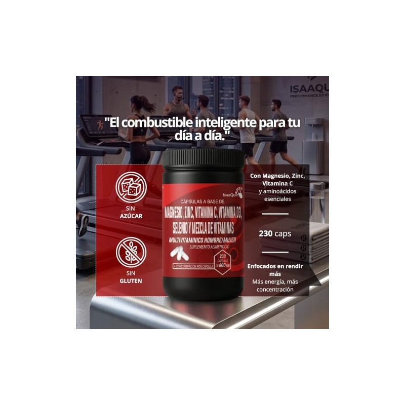 Multivitamínico Hombre/Mujer con Magnesio, Zinc, Vitamina C, Vitamina D3 y