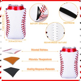 SEPGLITTER 18 Pack Baseball Can Cooler Sleeves Beer Drink Can Bottle Cooler Sleeves Cooler Collapsible for Baseball Lovers Party Birthday Themed Party Decorations Supplies Favors
