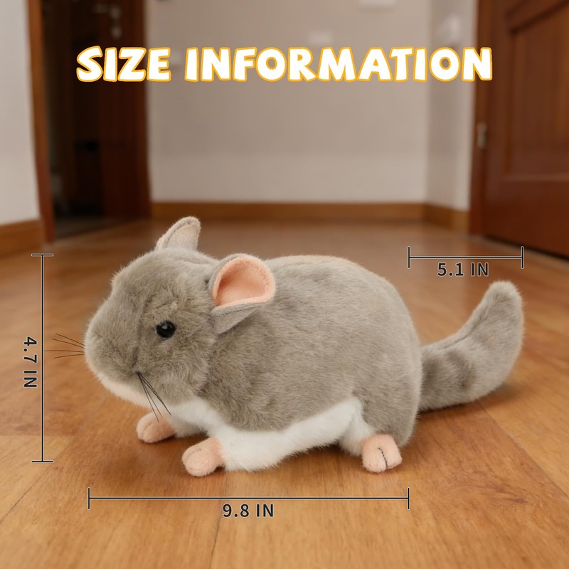 YUEPET Soft Chinchilla Cuddler Plush Toy, Guinea Pig Plush Toy