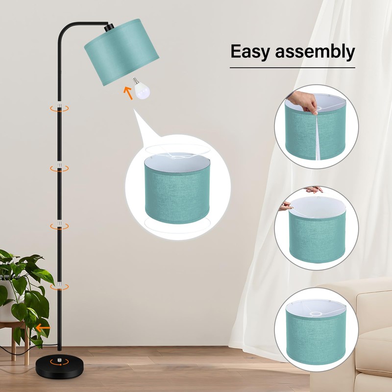 BoostArea Dimmable Floor Lamp for Living Room,Arc Remote Control Sofa