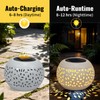 Solar Powered Table Light Waterproof - White Metal Retro Hollowed-Out
