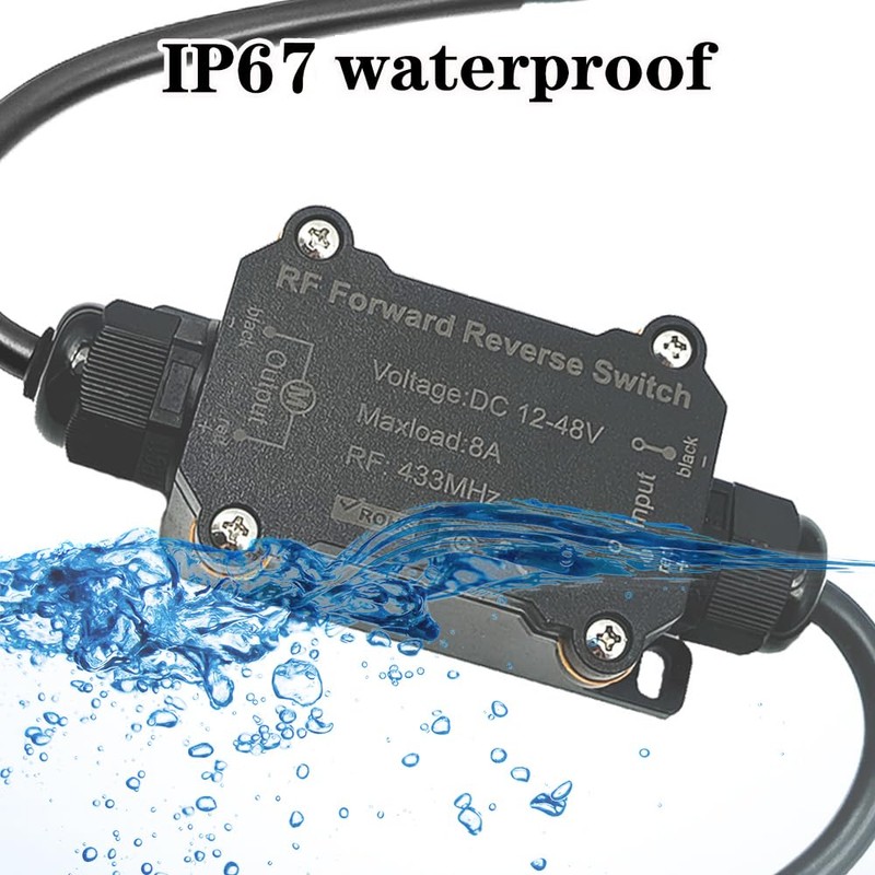 NEWNEWLIU DC12V Forward and Reverse Remote Control Switch，Waterproof Wireless DC