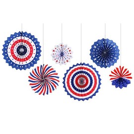 Happium Set of 6 Mixed Hanging Paper Fans