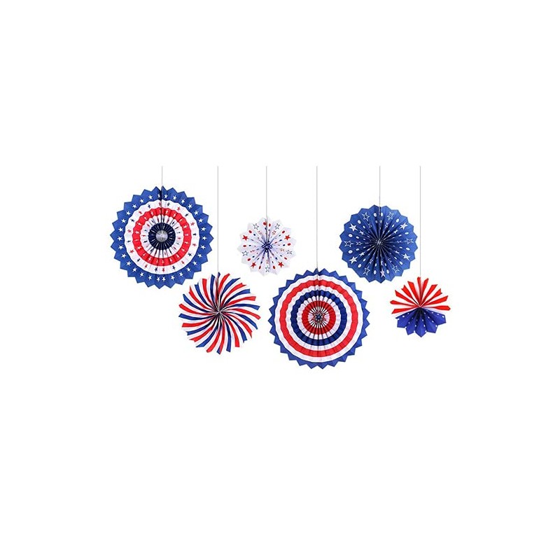 Happium Set of 6 Mixed Hanging Paper Fans