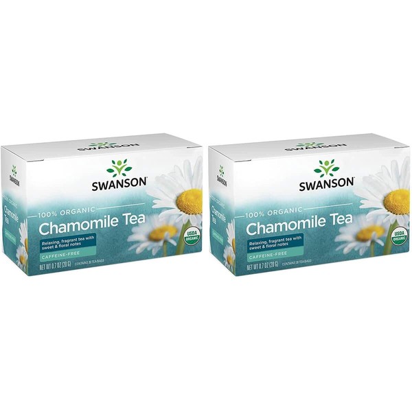 Swanson 100% Certified Organic Chamomile Tea 20 Bag(S) (2 Pack)