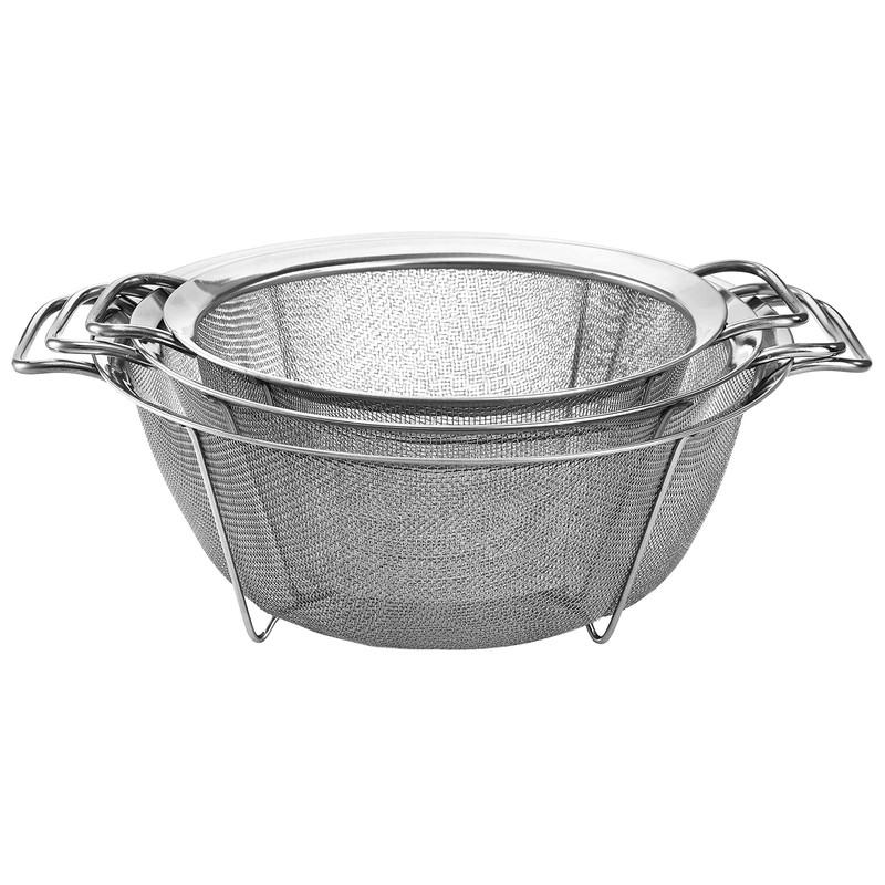 Dicunoy Set of 3 Strainers and Colanders, Stainless Steel Mesh