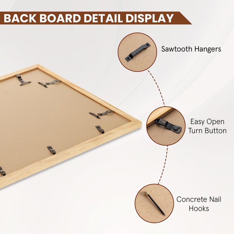 Fun Memories 18x24 Poster Frame, Solid Pine Wood Picture Frame