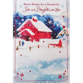 Warm Wishes for a Wonderful Son and Daughter-in-Law Merry Christmas Greeting Card - Filled with Happy Times Together and All The Things That Mean The Most To You