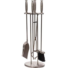 Dagan Five Piece Fireplace Tool Set (DG-7632), Pewter