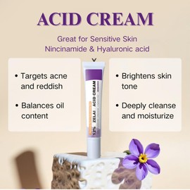 Acid 12% Face Moisturiser,Anti Acne Face Cream for Women and Moisturiser for Men,Balance Oil Sebum,Brightening Skin,Rosacea Treatment for Face,Day cream & Night Cream Beauty Products
