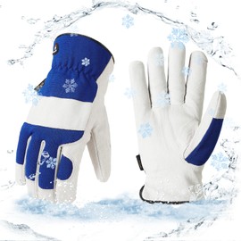 Vgo... -20℃/-4°F COLDPROOF,Winter Work Gloves,Mechanics Gloves,Impact Gloves,Anti-Vibration Gloves,Heavy Duty(L,Blue,GA7693FW), Large