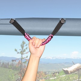 sukemichi for Bronco Grab Handles, Paracord Roll Bar Grab Handles for 2021 2022 2023 2024 Ford Bronco Accessories 4 Door 2 Door, Pink, 4 Pack
