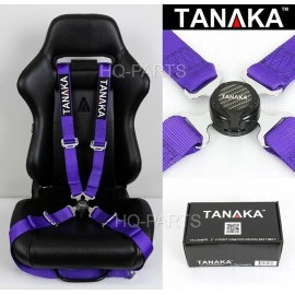 TANAKA 1 TANAKA UNIVERSAL PURPLE 4 POINT CAMLOCK QUICK RELEASE RACING SEAT BELT HARNESS