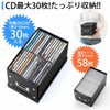 サンワダイレクト CD収納ボックス 30枚まで収納 ふた付き 組立て式 ブラック 200-FCD036BK