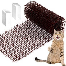 Zopeal 6.5ft Cat Repellent Mat with 8 Ground Stakes 8 Zip Ties, Spikes Deterrent Mat Keep Dog Off Couch for Indoor Outdoor Keep Pet Off Yard Garden, 79 x 12 Inch/1 Roll