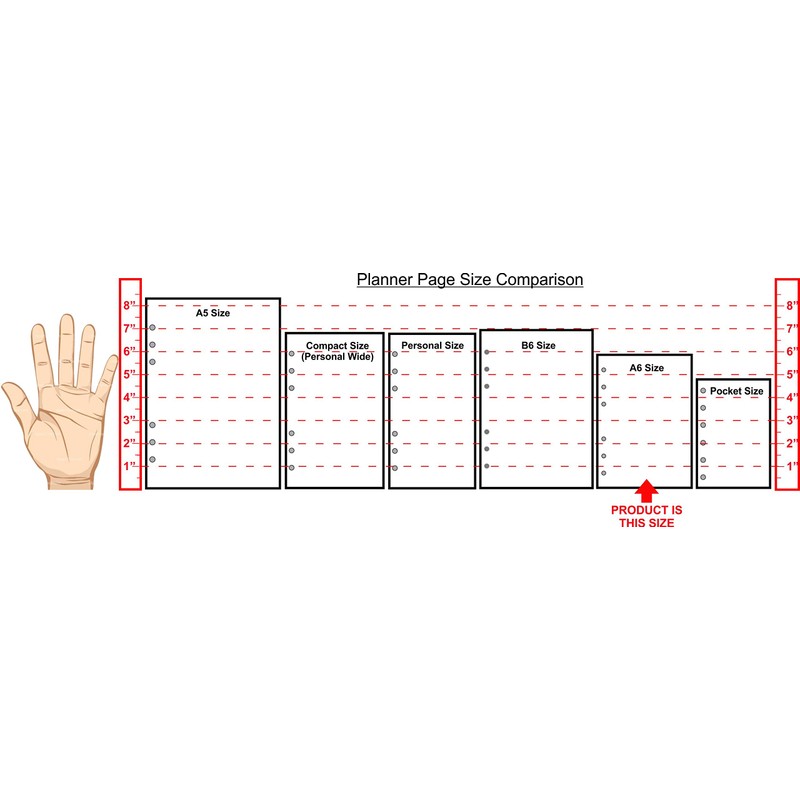 A6 Size Note Paper Planner Insert with Subject Line, for