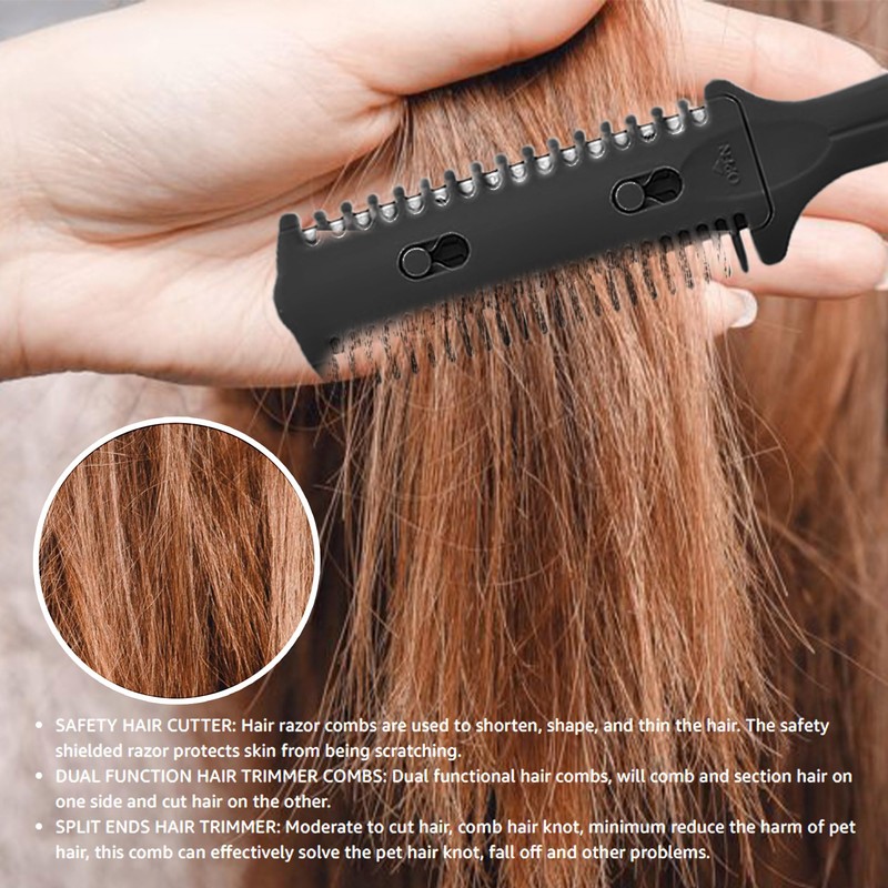 Soft 'N Style 3 Pack Haircut Razor Comb- Double Sided