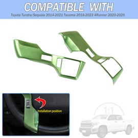Car Center Console Steering Button Panel Trim Cover Compatible with Toyota Tundra/Sequoia 2014-2021 Tacoma 2016-2023 4Runner 2020-2025 Central Control Steering Panel Decorative Frame ABS Accessories