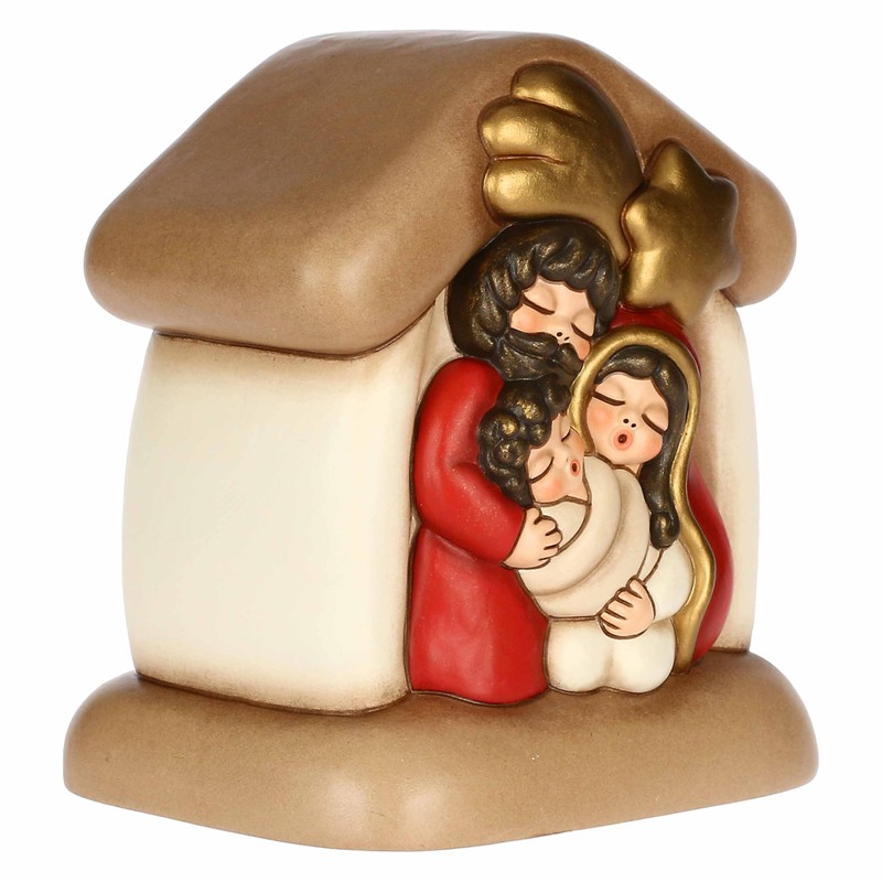THUN, Mini Nativity Scene with Cabin and Holy Family Made