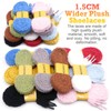 WEGOODZF Flat Fuzzy Shoe laces: 2 Pairs 1.5CM Wide 35