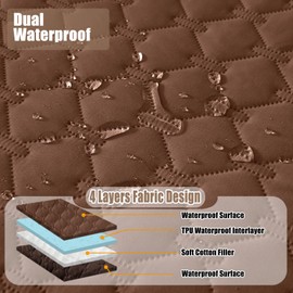 Smiry Waterproof Dog Bed Cover Blanket, Soft Reversible Pet Blanket, Washable Leakproof Cats Dogs Couch Cover for Sofa, Couch, Furniture, Plaid (30x53 Inch, Brown/Chocolate)