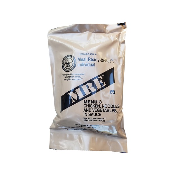 Ultimate 2018 US Military MRE Complete Meal Inspection Date January 2018 or Newer (Chicken Noodle)