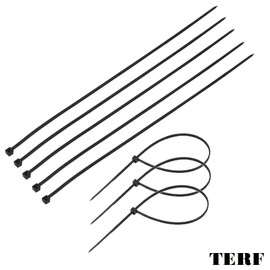 TERF® 100 Pcs Black Cable Ties 140mm (5.51'') X 3.6mm Premium Nylon Zip Ties Wraps Secure Self Locking Mechanism Plastic Tie for Home Office Garden Garage Workshop DIY Multi use