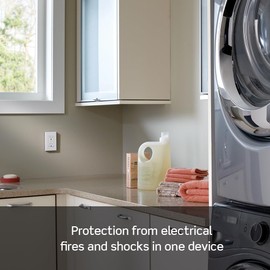 Leviton Dual-Function AFCI/GFCI Outlet, 20 Amp, Self Test, Tamper-Resistant with LED Indicator Light, Protection from Both Electrical Shock and Electrical Fires in One Device, AGTR2-T, Light Almond