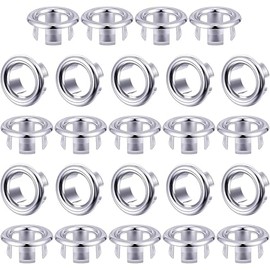 Boao 24 Packs Sink Overflow Ring Cover Bathroom Sink Hole Trim Overflow Cover Round Hole Insert Spares for Bathroom Kitchen Basin Replacement