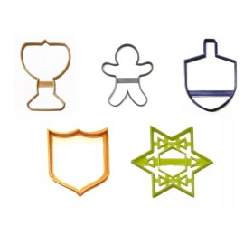 AJT HANUKKAH CHANUKAH JEWISH FESTIVAL OF LIGHTS SET OF 5 COOKIE CUTTERS PR1415