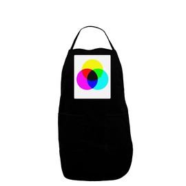 TooLoud CMYK Color Model Panel Dark Adult Apron - Black - One-Size