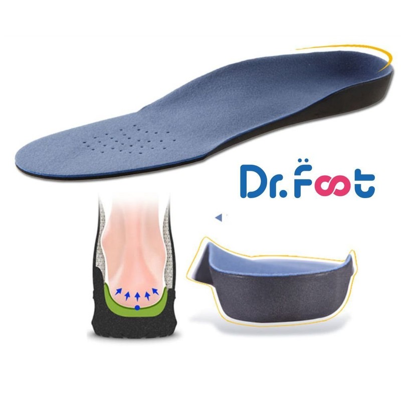 Dr. Foot's Full Orthotics Insoles - Built-in Metatarsal Raise Corrects