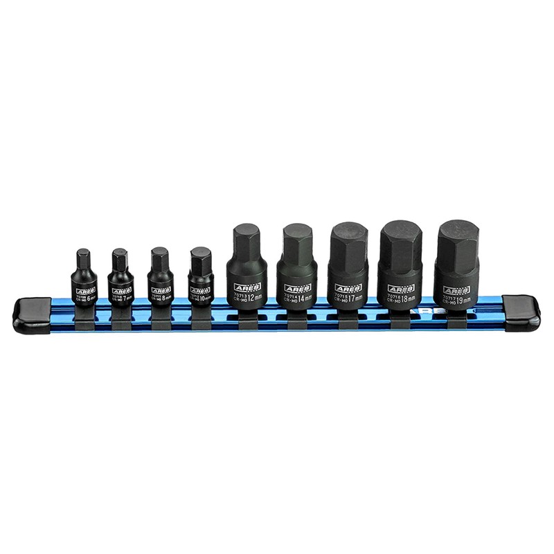 ARES 70497-9-Piece Metric Impact Hex Driver Set - Chrome Moly
