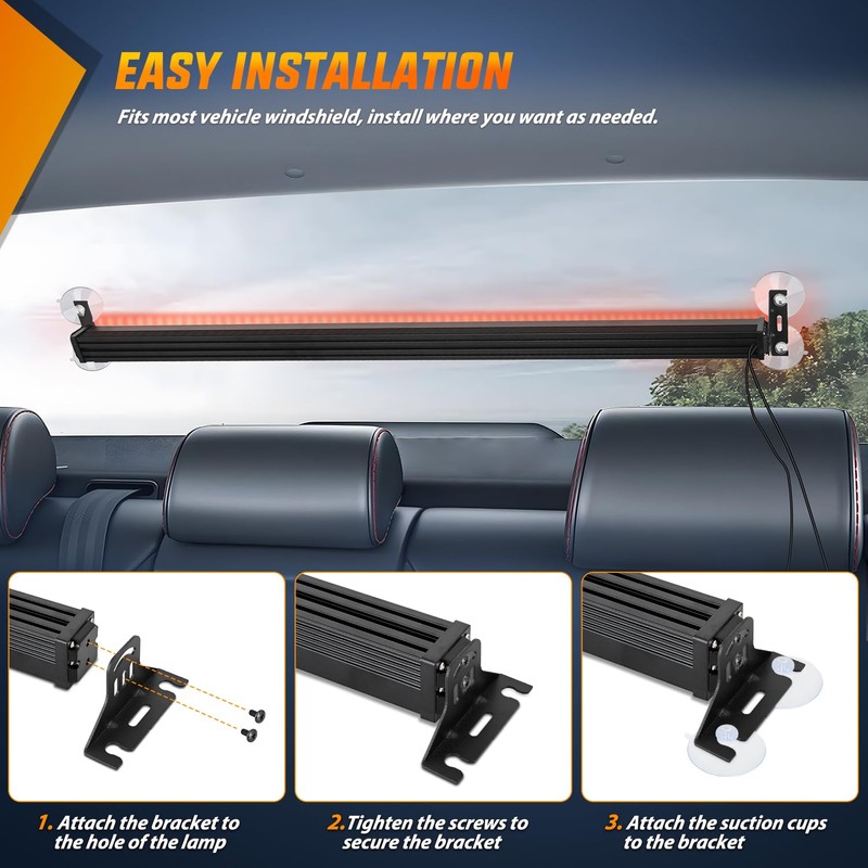 Nilight 144LED Traffic Advisor Strobe Light Bar with Controller Red