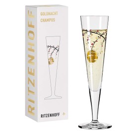 RITZENHOFF 1071014 Champagne Glass 200 ml - Goldnacht Series No. 14 - Elegant Designer Piece with Real Gold - Made in Germany