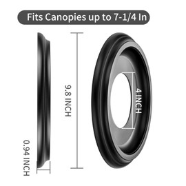 2 Packs Molded Nylon Ceiling Medallion for Light Fixtures and Ceiling Fans,10"OD x 4"ID x 1-2/8 "P (Fits Canopies up to7-1/4") (Black)