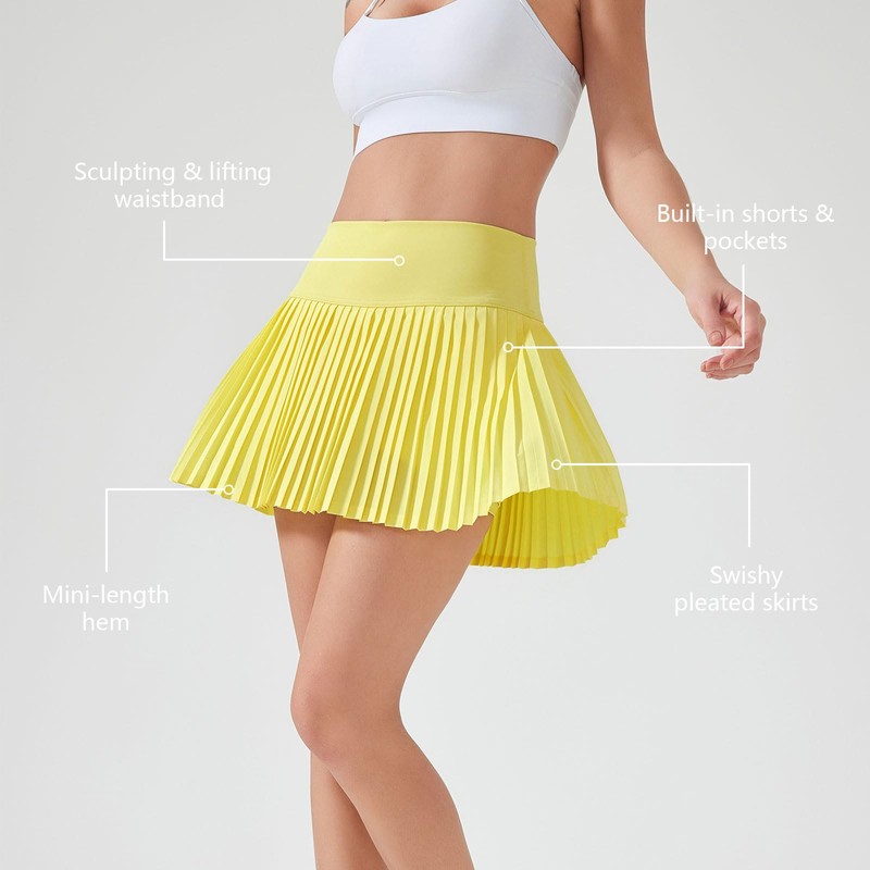 altiland Womens' Cool Feeling Pleated Tennis Athletic Running Mini Skirts