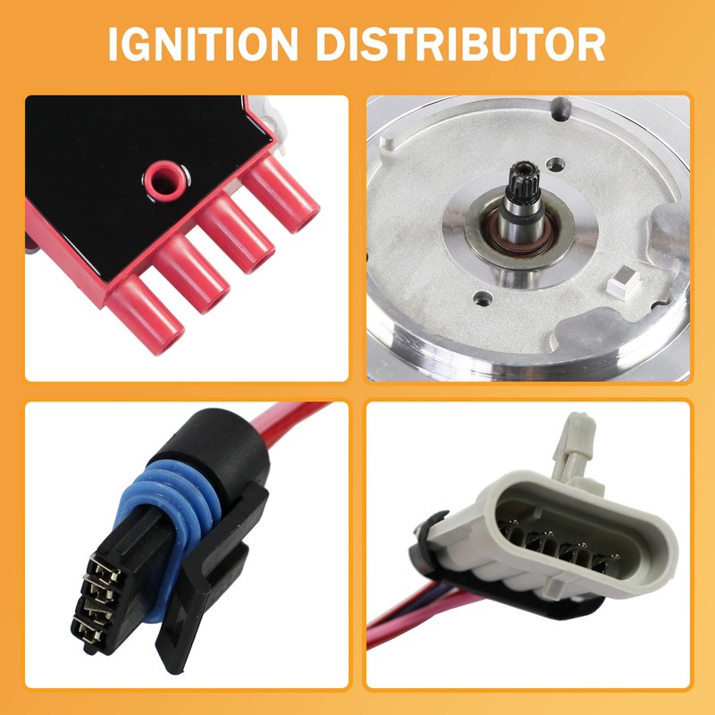 Red Ignition Distributor With Wire Harness, Cap and Rotor 10457702