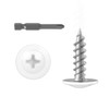 #8 x 1/2" (250 PCS) White Head Modified Truss Head