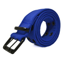 Glory Max Unisex Casual Canvas Belt Double Hole Grommet Adjustable Web Waist Belts (Blue, X-Large (40"-42"))