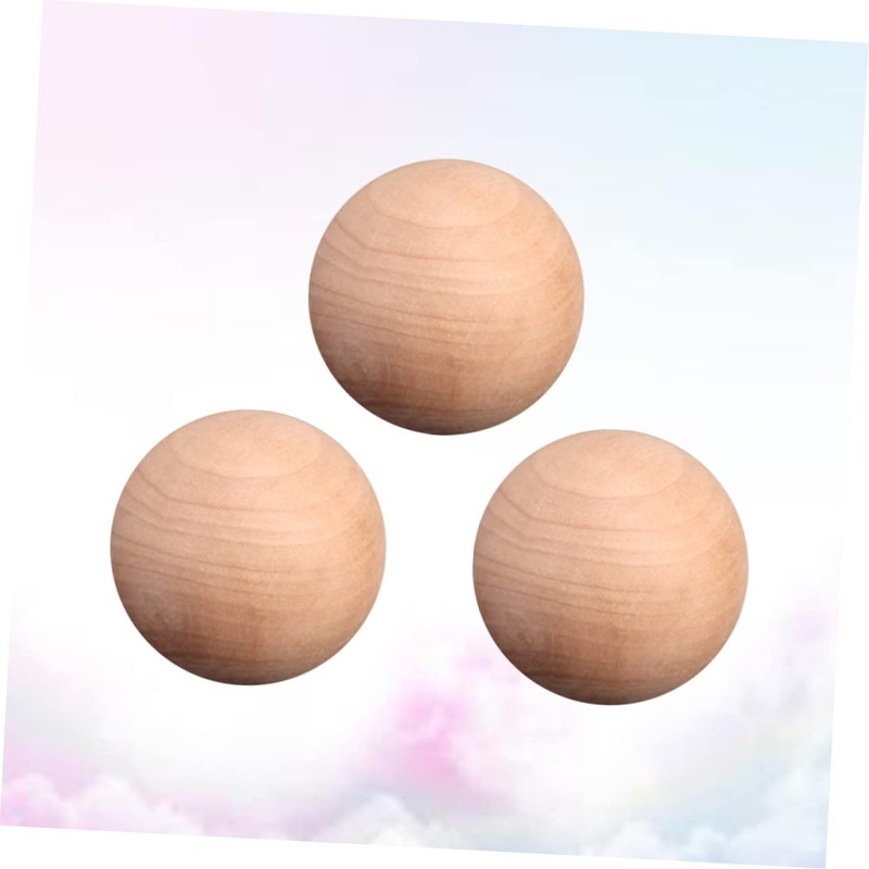NUOBESTY 10pcs Natural Unfinished Wooden Balls Round Craft Balls for