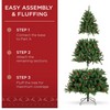6FT Christmas Tree Metal Stand holly berry pine cone 6white/6yellow