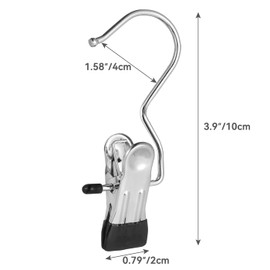 FYWOK 10 Pinzas para Ropa Multifuncional, Ganchos para Botas con Clips, Pinzas para Tender La Ropa, Ganchos de Acero Inoxidable, Clips de Secado para Ropa, Toalla, Bufanda, Pantalones