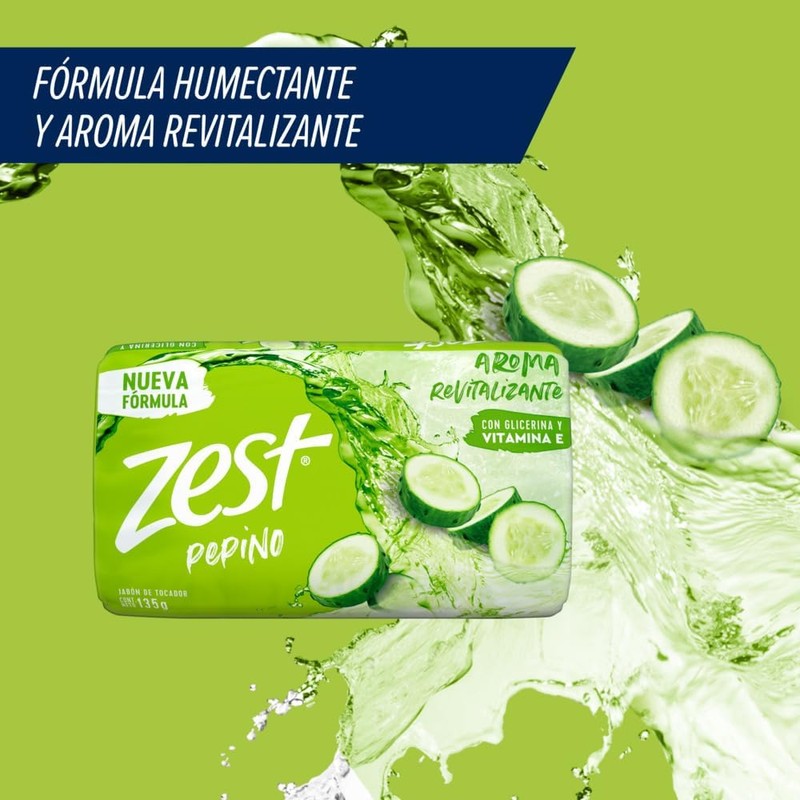 ZEST Jabón de tocador Sábila con Pepino 135 g