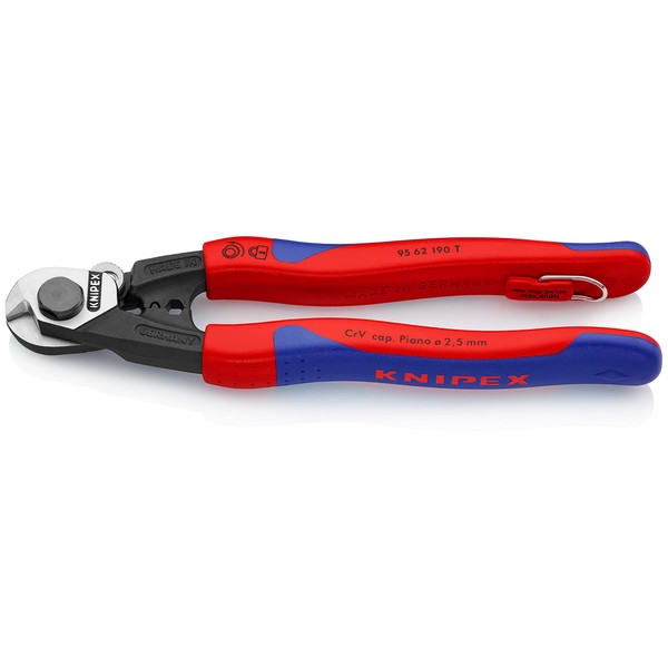Knipex 95 62 190 T Wire Rope Cutters 7,48" with tether attachment point